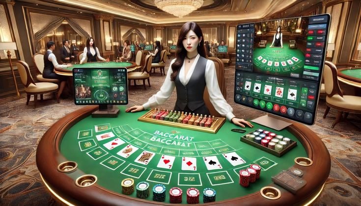 Mobile screen showing ez2 history live casino lobby with baccarat and roulette table options